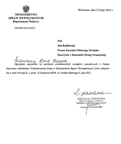 Prezes Związku z wizytą u Ministra